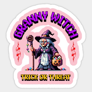 granny witch trick or threat Sticker
